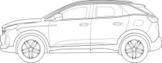 Peugeot 2021 Side View Craft Design Svg File, Free Vectors File